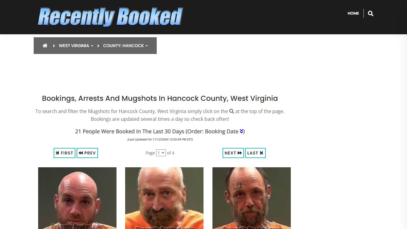 Bookings, Arrests and Mugshots in Hancock County, West Virginia