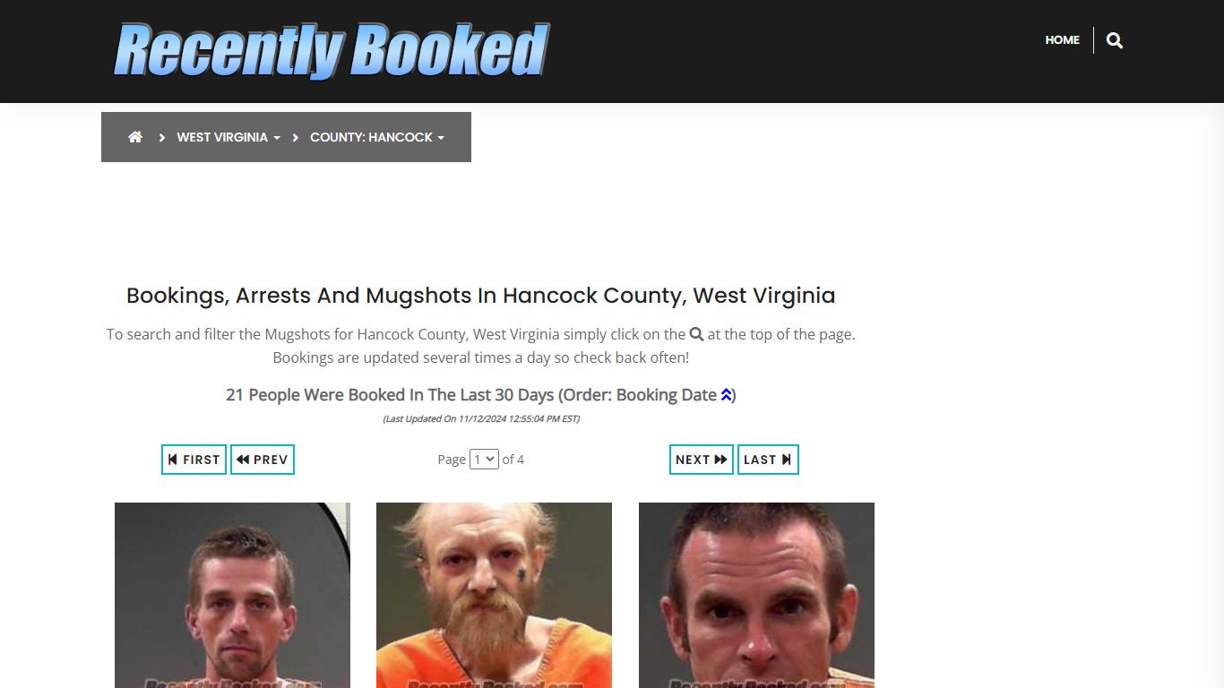 Bookings, Arrests and Mugshots in Hancock County, West Virginia